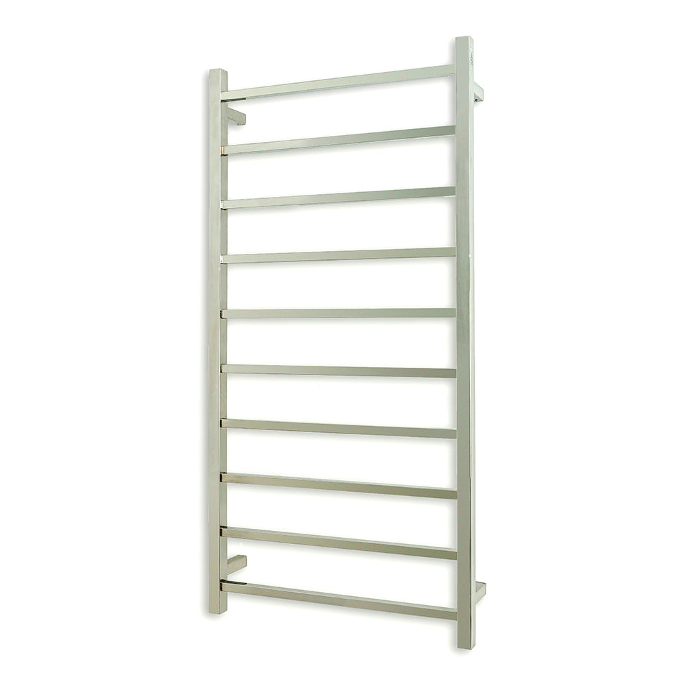 Radiant Heated Towel Rail (STR02) 600mm x 1200mm - 10 bars (SQUARE) - BOTTOM LEFT Power